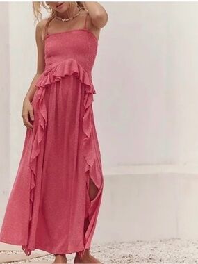 free people havana tee maxi dress Free People FP Beach Havana Tee Palm Green Maxi Dress Size XS